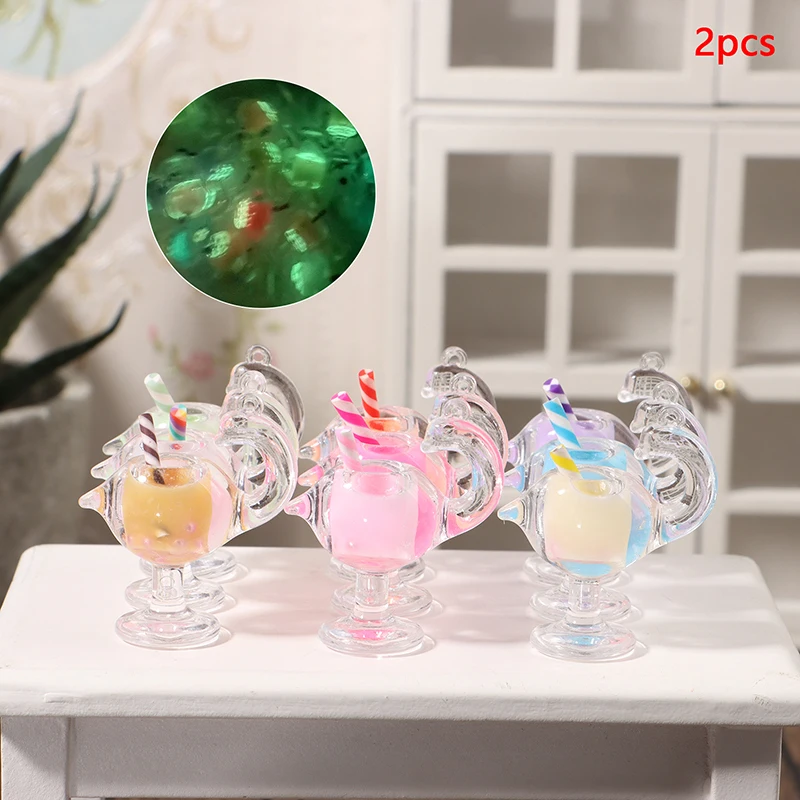 

2 шт. Люминесцентная полимерная мини-чашка в виде фламинго для украшения дома и сада, украшения для автомобиля, подарки