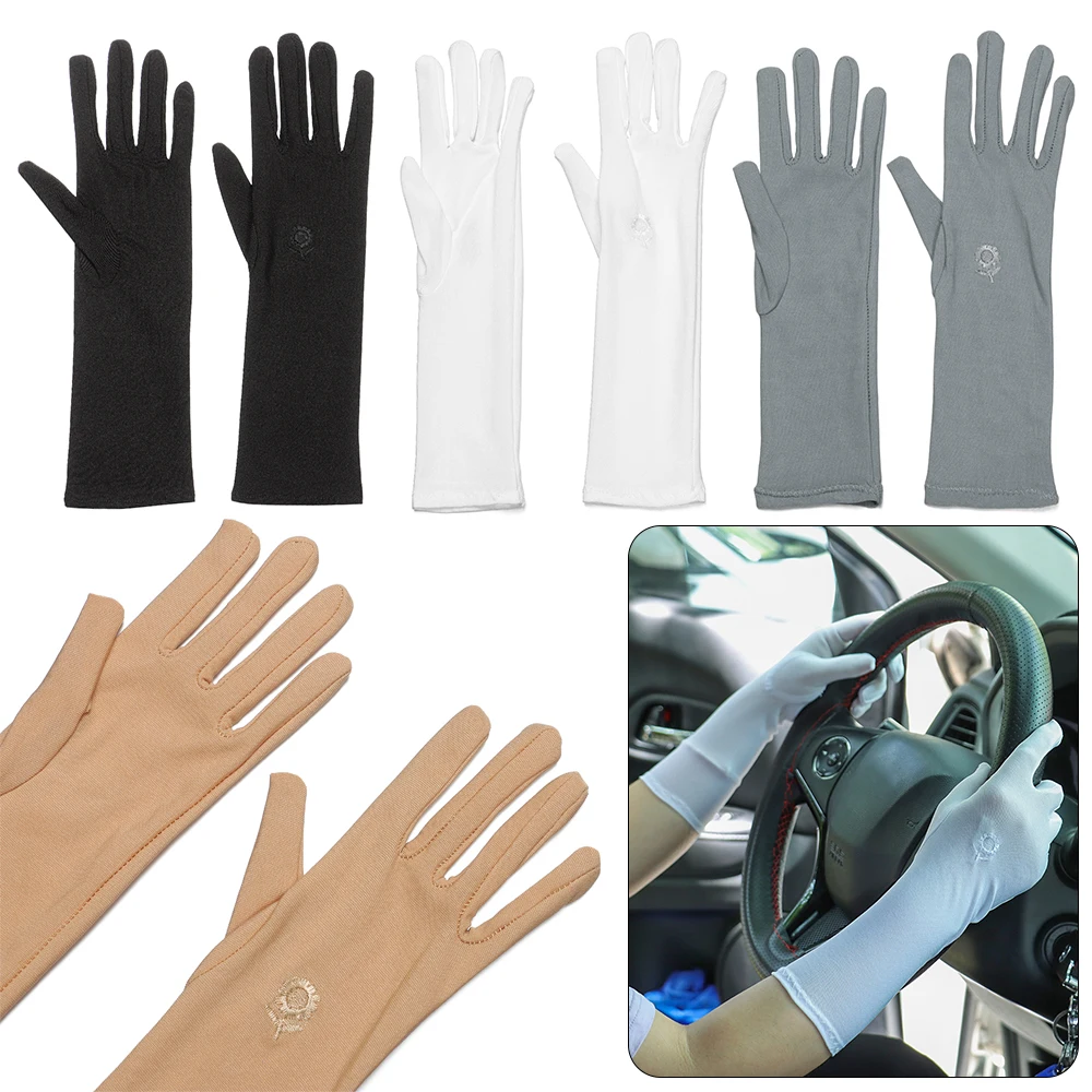 Женские Солнцезащитные Перчатки Средней Длины Тонкие Эластичные Нескользящие