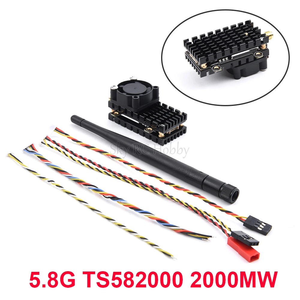 

Over 20Km Range 5.8Ghz 2W FPV Wireless Transmitter TS582000 5.8G 2000MW 8CH Video AV Audio Sender for FPV RC Camera Parts