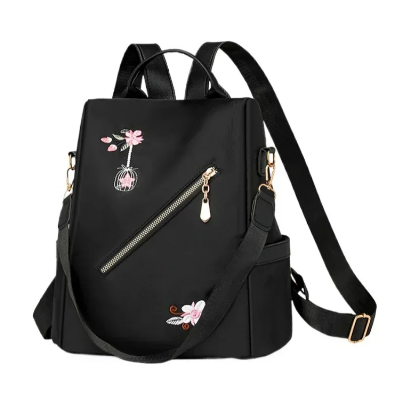 Нейлоновые повседневные женские модные рюкзаки с вышивкой большая вместимость
