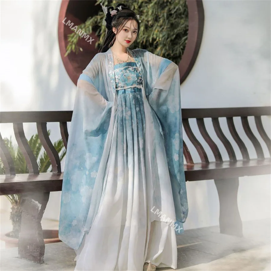 Элегантное платье ханьфу женское древнее китайское традиционное пальто женский