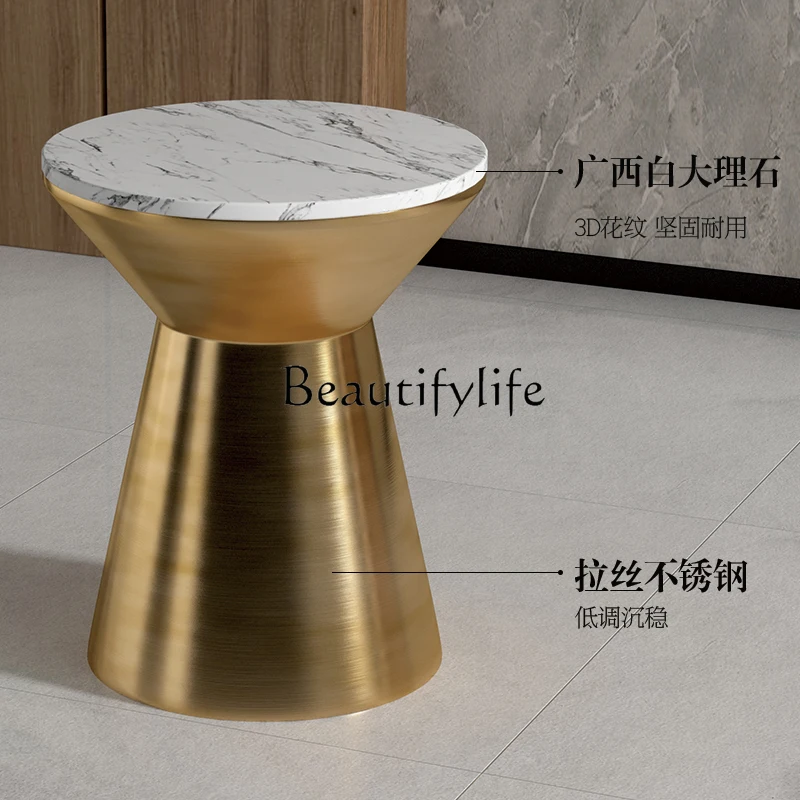 Итальянский минималистичный мраморный угловой стол диван боковой шкаф