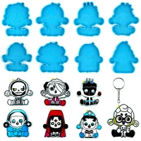 cartoon girl doll keychain pendant epoxy resin mold for making keychain backpack pendant silicone mold resin molds for jewelry