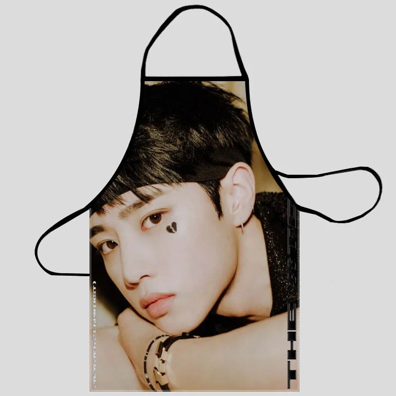 

Фартук из ткани «Оксфорд» с рисунком Ким Sun Woo для мужчин и женщин, нагрудники для дома, готовки, выпечки, уборки, кухонные принадлежности