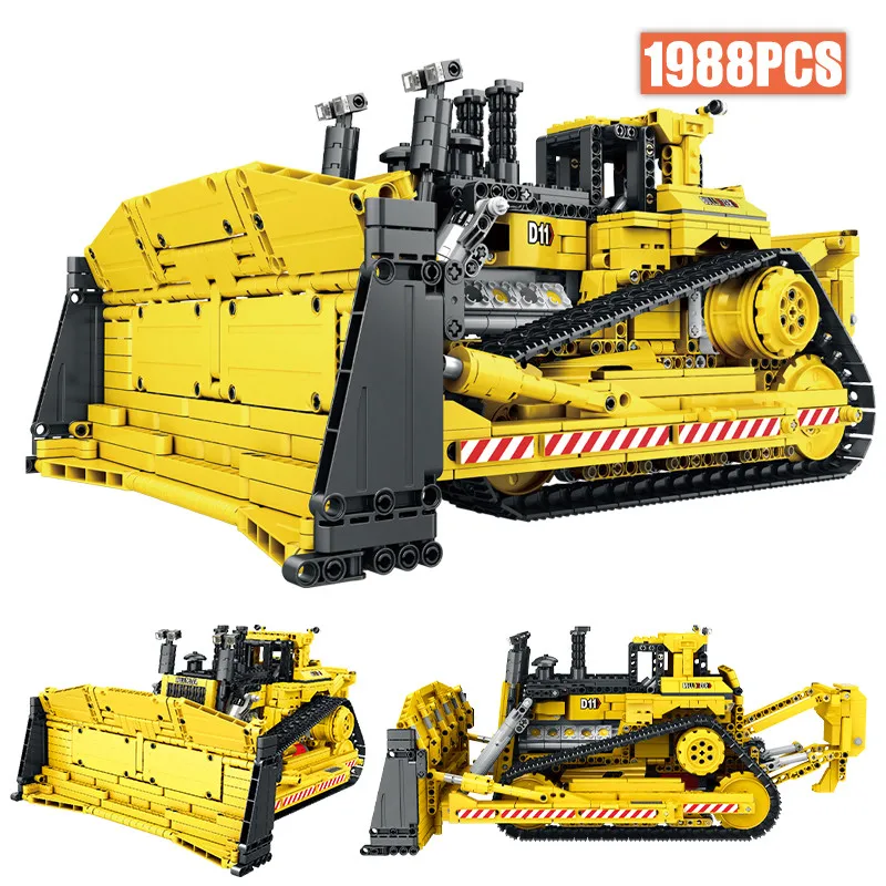 

1366Pcs City Engineering Remote Control Bulldozer Crane Forklift Vehicle Building Blocks APP RC Tracked Car Bricks Toys for Kids