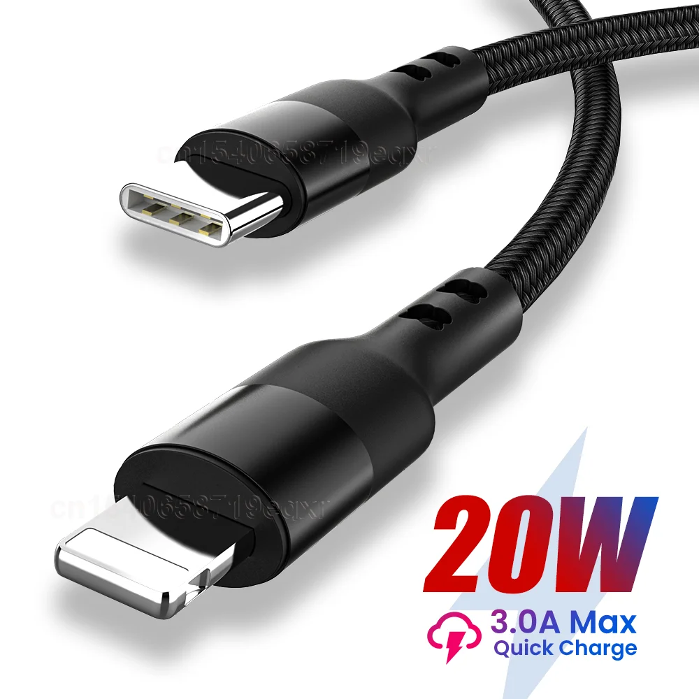 

PD 20W Quick Charge USB C Charger Cable For iphone 13 12 Mini 11 Pro Max XS X 8 7 Plus Fast charging USB Type C Data Cable