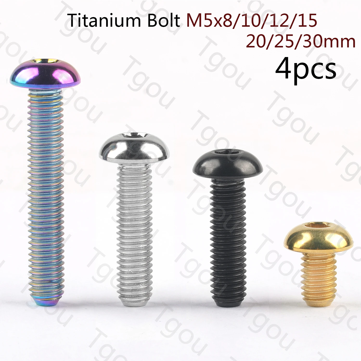 

Tgou Titanium Bolt M5x8/10/12/15/18/20/25/30mm Allen Key Head Screws for Water Bottle Cage Fixing Bolts Bike 4pcs