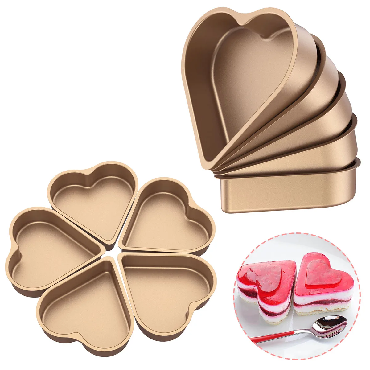 Экологичная форма для выпечки из углеродистой стали в форме сердца торта