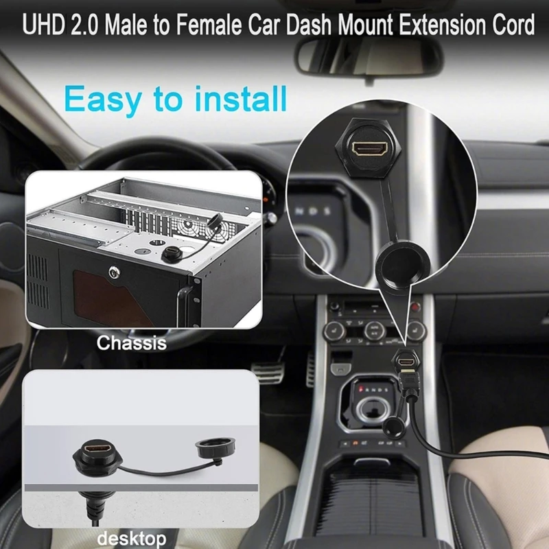 Кабель HDTV папа-мама HDMI2.0 для скрытого монтажа