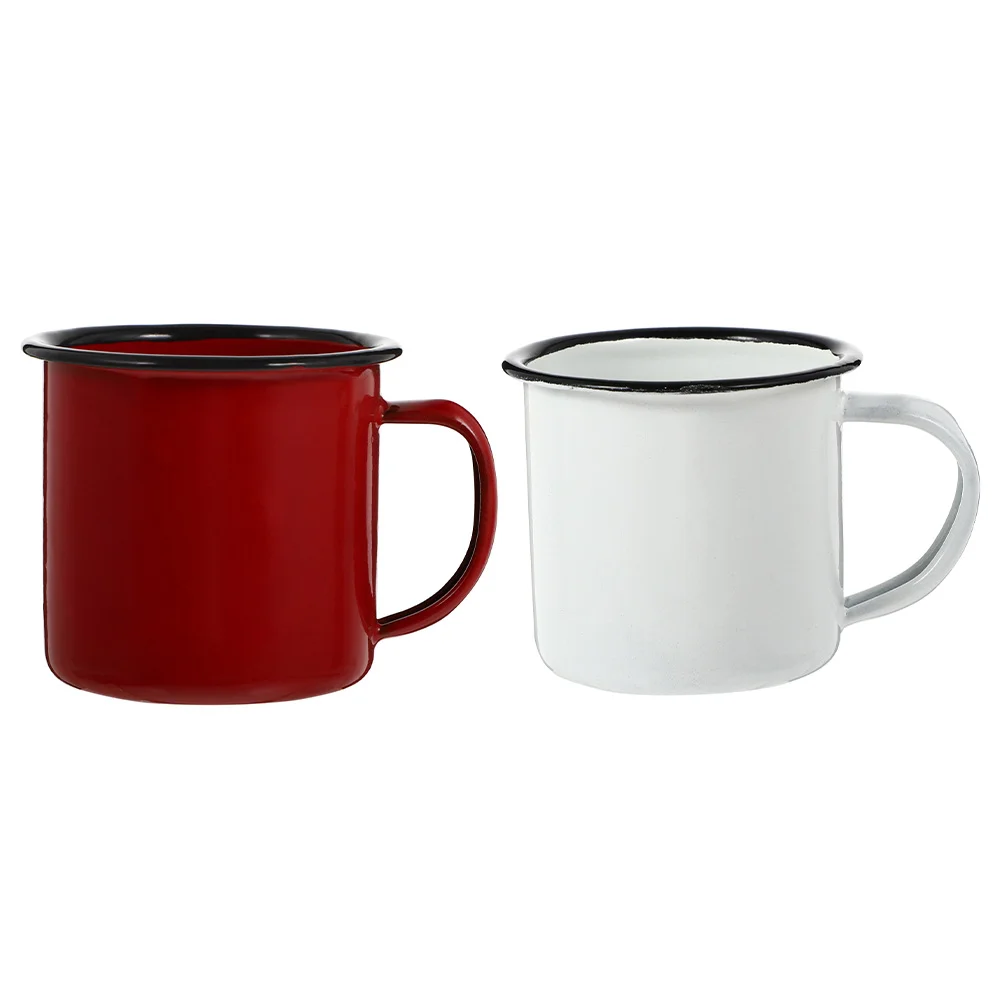 

Mug Cup Enamel Coffee Mugs Cups Camping Teawater Vintage Tin Drinking Campfire Enamelware Travel Camp Retro Metal Beerset