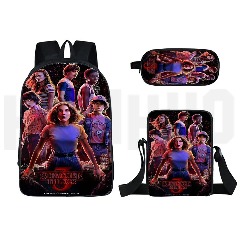 

3D Print Mochila Stranger Things Backpack Women Zipper Children School Bags for Teenage Girls Bookbag Back Pack Travel Bagback