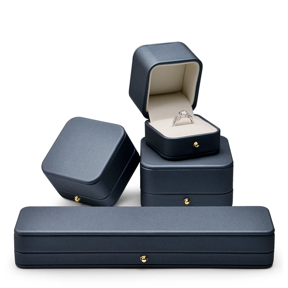 

Blue-Gray Jewelry Box Ring Necklace Bracelet Jewelry Storage Gift Box Suitable For Marriage Proposal Wedding Anniversary