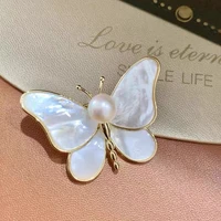 luxury pearl white butterfly brooch exquisite insect pins corsage brooches woman party gift