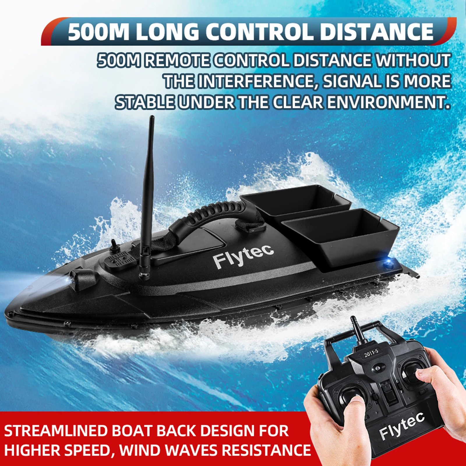 Радиоуправляемая лодка Flytec 2011-5 рыболокатор 1 5 кг 500 м с дистанционным управлением