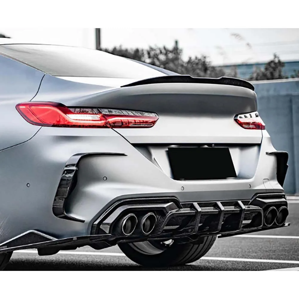 Для BMW 8 серии F91 F92 M8 Coupe F93 M8 Gran Coupe 2020+ Накладки-сплиттеры на задний бампер из сухого карбона, декоративные элементы из FRP на задние крылья (art.: 3920dc3eee8f5) - 3920dc3eee8f5