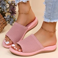 2022 women sandals low heels summer soft bottom designer slippers slip on wedges shoes chaussure