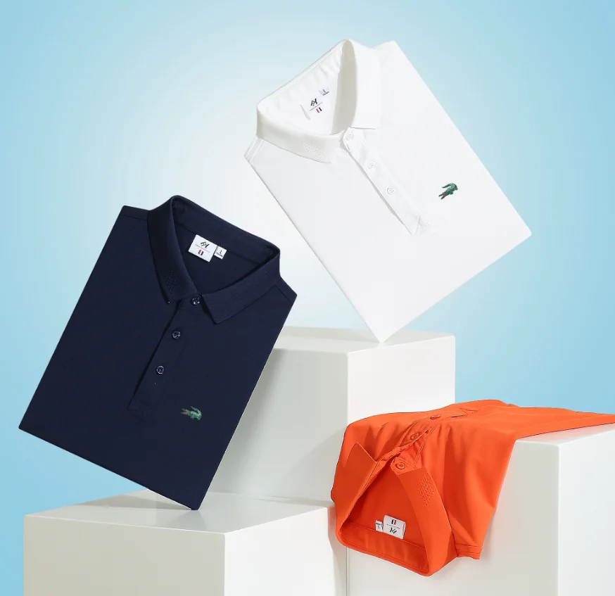 

New Brand Embroidery Golf Polo Shirt Men's Summer Hot High Quality Men's Short Sleeve Breathable Top Business Casual Polo Shirt
