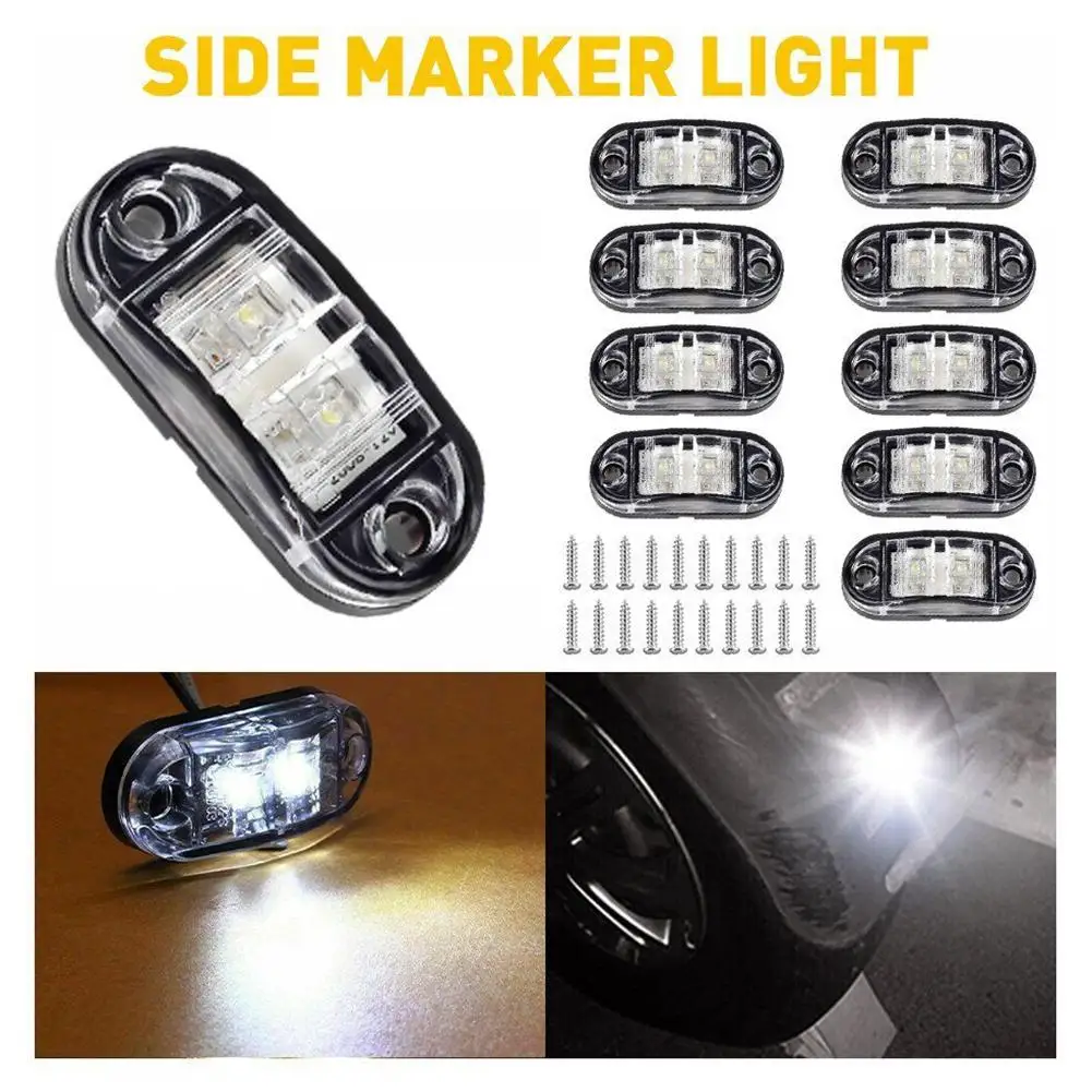 

10pcs 2.5 Inch Oval Side Marker Lights Pickup Truck Trailer Side Warning Turn Signal Brake Lamp Indicator Dropship
