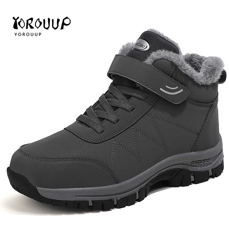 Men Women Boots Winter Waterproof Plush Snow Boots Men Non-silp Hiking Shoes Outdoor Walking Warm Shoes for Women Winter Boots