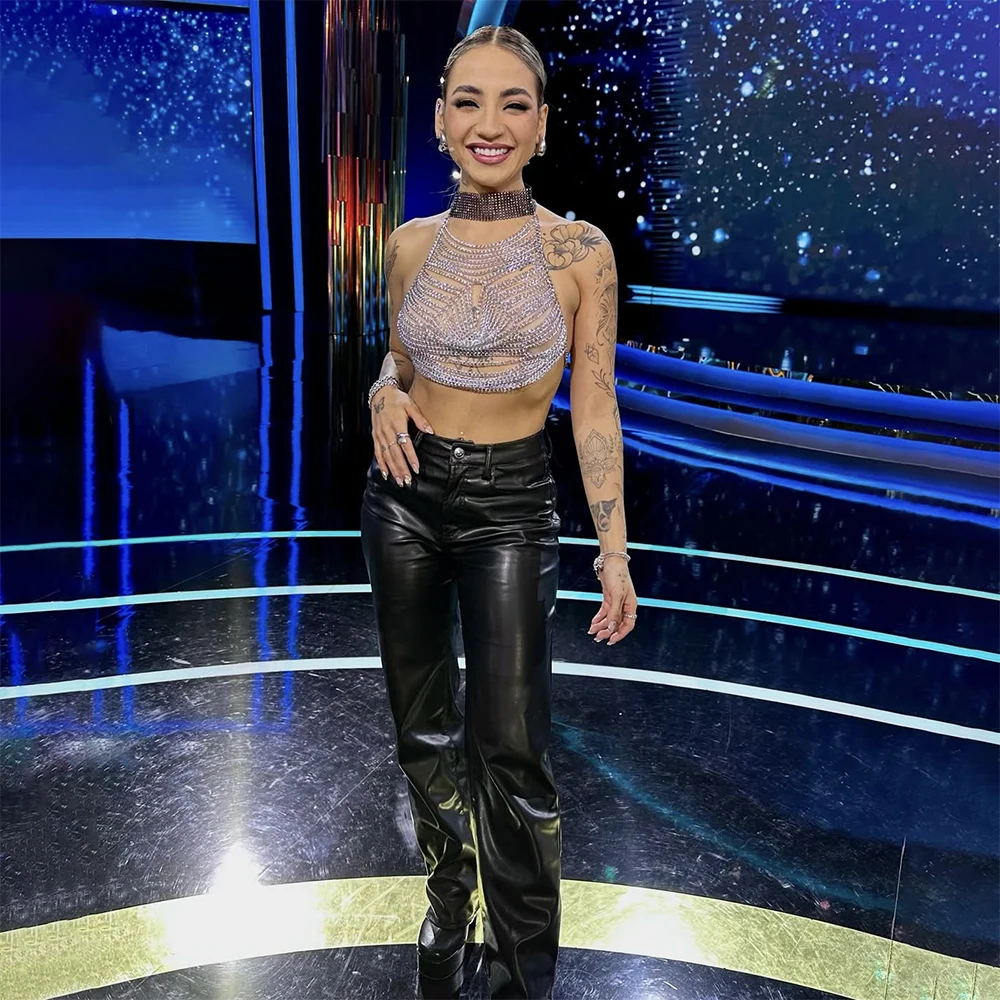 YOUR BUMP CURVE Металлическая цепочка для сращивания сетка с лямкой на шее полая спинка