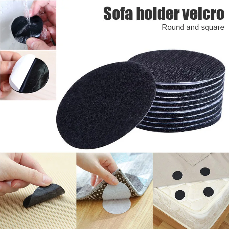 

10/20/50 Pcs Self Adhesive Fastener Nylon Strong Household Antiskid Sticker Hooks and Loops Sofa Carpet Anti Slip Mat VC