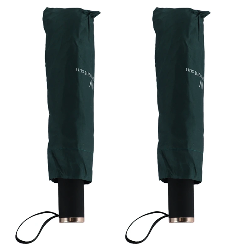 

Прозрачный УФ-зонт AFBC, складной утолщенный солнцезащитный зонтик с черным клеем, зеленый, тройной