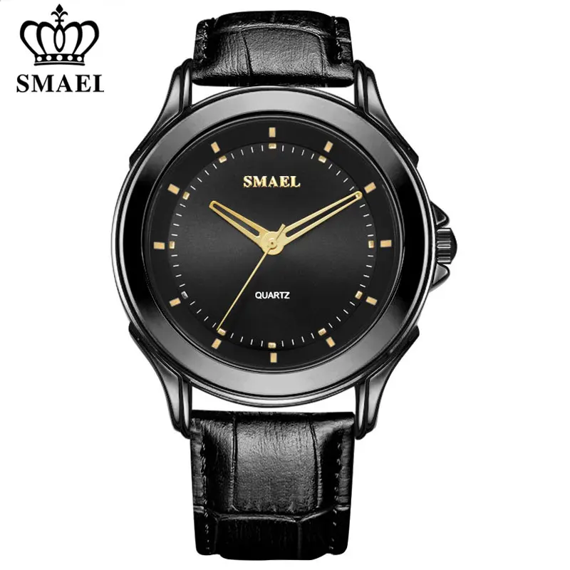 

SMAEL Brand Luxury Men Business Quartz Watch Fashion Leather Waterproof Analog Clock Mens Watches Wristwatch Relogio Masculino