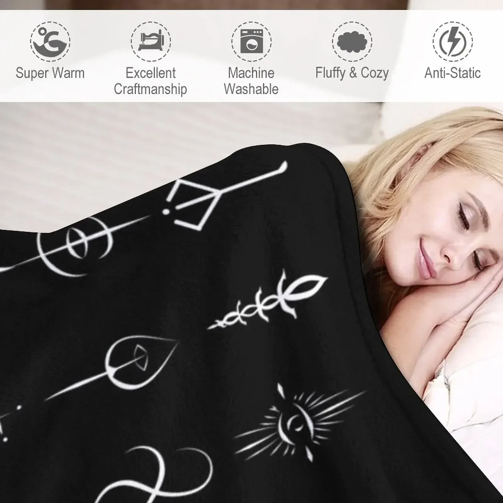 Кровавые руны caryll одеяло роскошное красивое пушистое