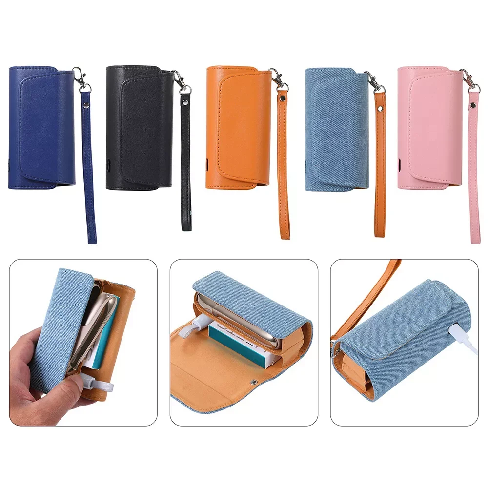 

Flip Double Book Cover for iqos 3 duo case Pouch Holder Storage Wallet Pouch With Hanging Strap Case for iqos 3duo accessories