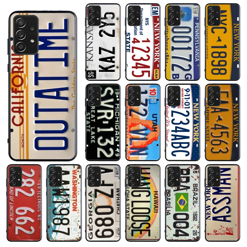 

Phone Case for Samsung Galaxy A73 A13 A22 A32 A71 A33 A52 A53 A72 A73 A31 A23 A34 A54 A52 A53S License Plate Number Car Plate