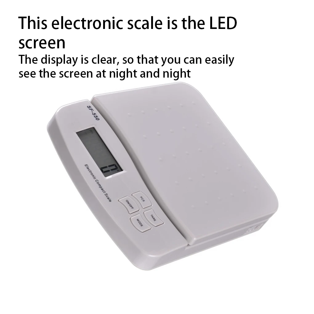 

25kg 1g Electronic Digital Compact Scale LED Display Kitchen ABS Portable Food Weight Balance Weighing Measuring Grey