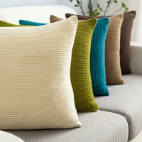 cushion cover 2pcs 45x45 solid candy color simple corduroy modern style soft cushion covers 18 inches for living room decorative