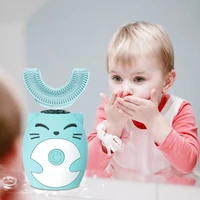 children electric toothbrush for kids smart 360 degrees u silicon usb automatic ultrasonic teeth tooth brush cartoon pattern