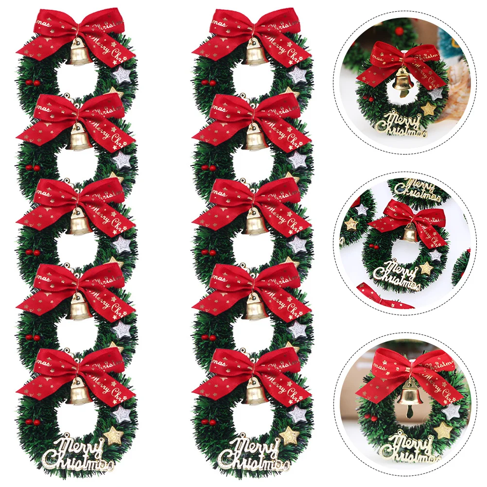

Christmas Wreath Mini Wreathstree Miniature Hanging Artificial Ornamentsaccessories Decorations Garland Holiday Crafts Indoor