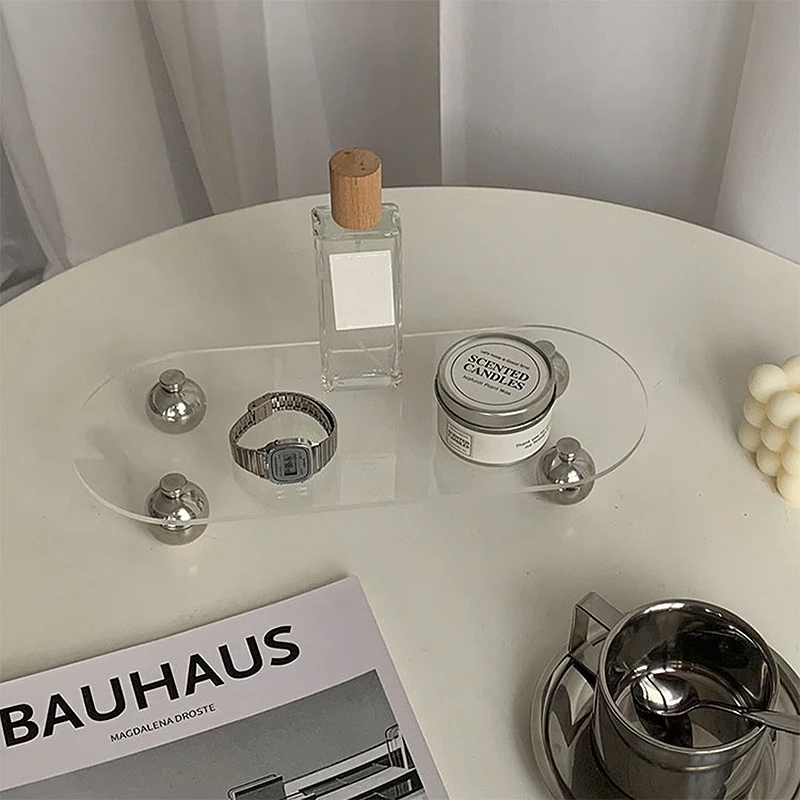 Акриловый декоративный поднос роскошный прозрачный косметические кольца