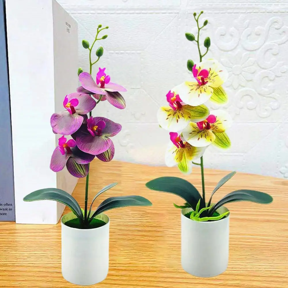 

Artificial Plant Flexible Artificial Bonsai Outdoor Indoor Potted Fake Orchid Flower