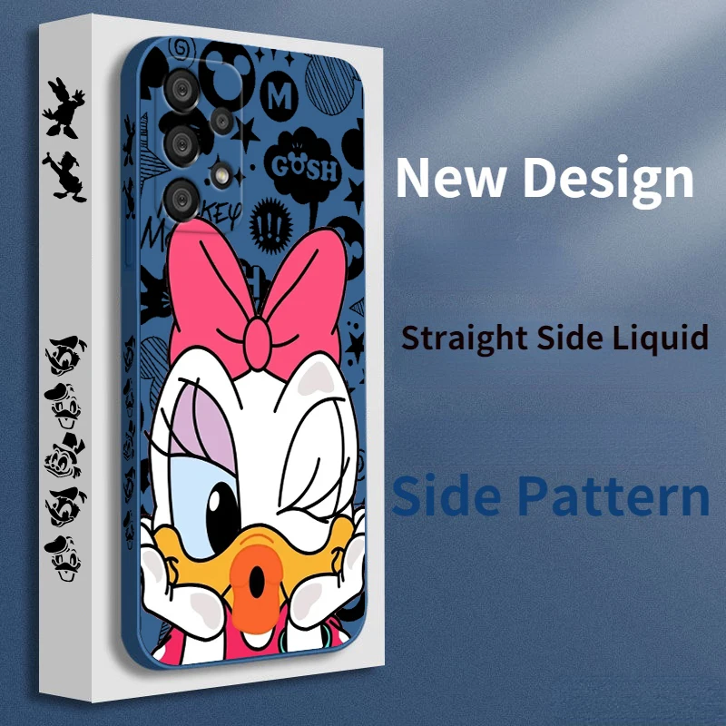 

Disney Donald Duck Daisy Phone Case For Samsung A73 A53 A33 A52 A32 A71 A51 A21S A03S A50 A30 5G Liquid Left Rope Funda