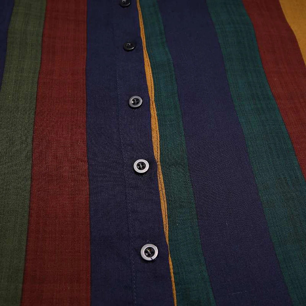 Men Islamic Arab Muslim Robe O-neck Long Sleeve Pockets Vintage Stripes Robes Middle East Jubba Thobe Loungwear S-5XL