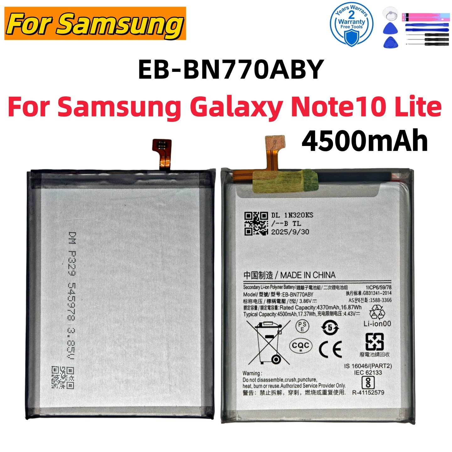 Фото 100% новая батарея EB-BN770ABY для Samsung Galaxy Note 10 Lite Plus 8 9 20 Ultra 10X 5G N975F N950 N960F N980F, быстрая доставка + инструменты №2
