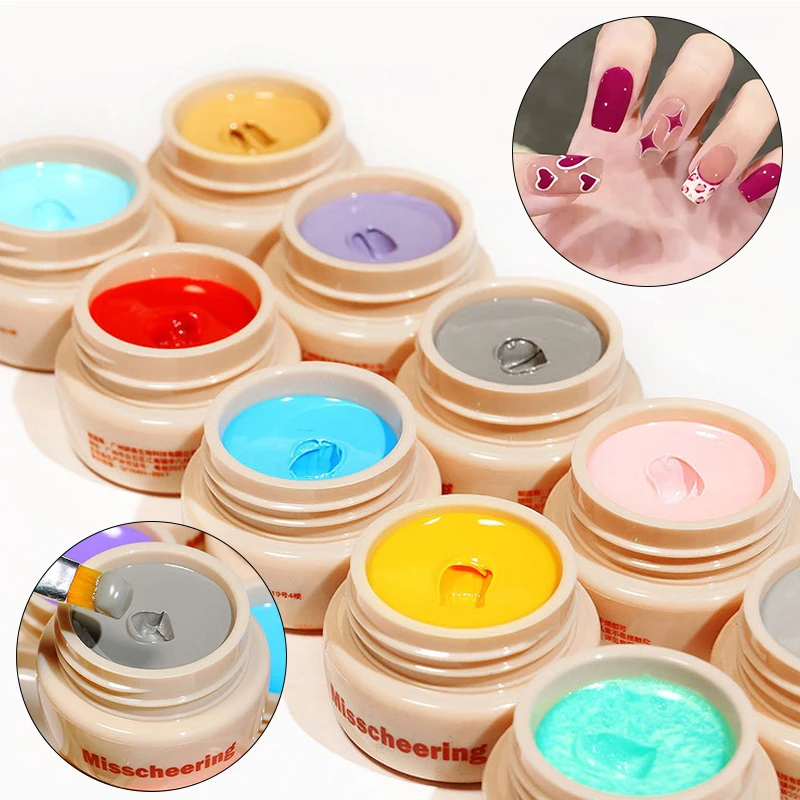 

5ML Solid Cream Gel Full Coverage Pure Color Paint Gel DIY Nail Art Design Quality Nail Polish For Manicures Varnishes UV Gel