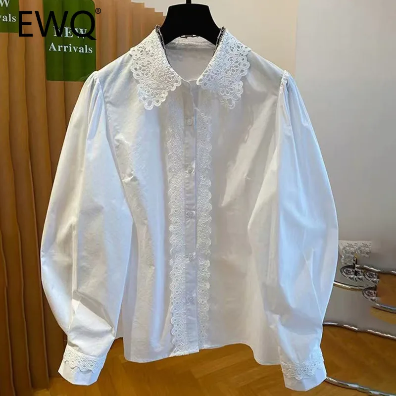 EWQ белая женская рубашка из полиэстера