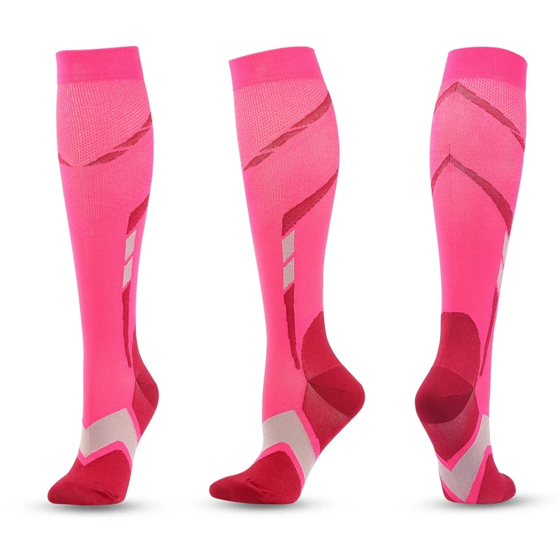 3pcs Stripe Unisex Outdoor Keep Warm Elasticity Medium Tube Socks Running Riding Men Ski Socks Sports Pressure Socks