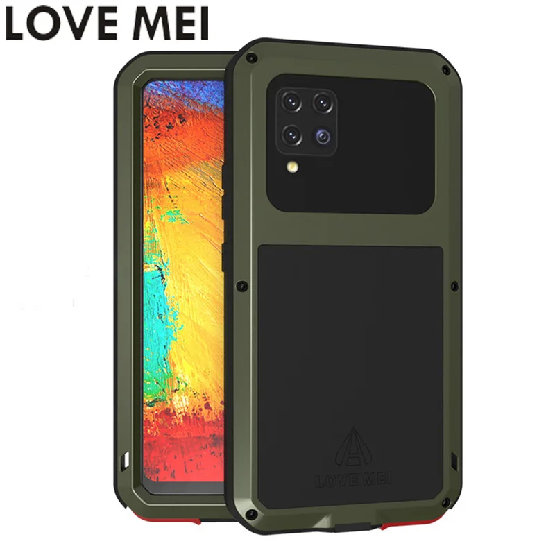 

Hot Powerful Heavy Shockproof Fundas Metal Cover For Samsung Galaxy A42 A72 A52 A32 A53 Case Silicone Coque Toughened Glass
