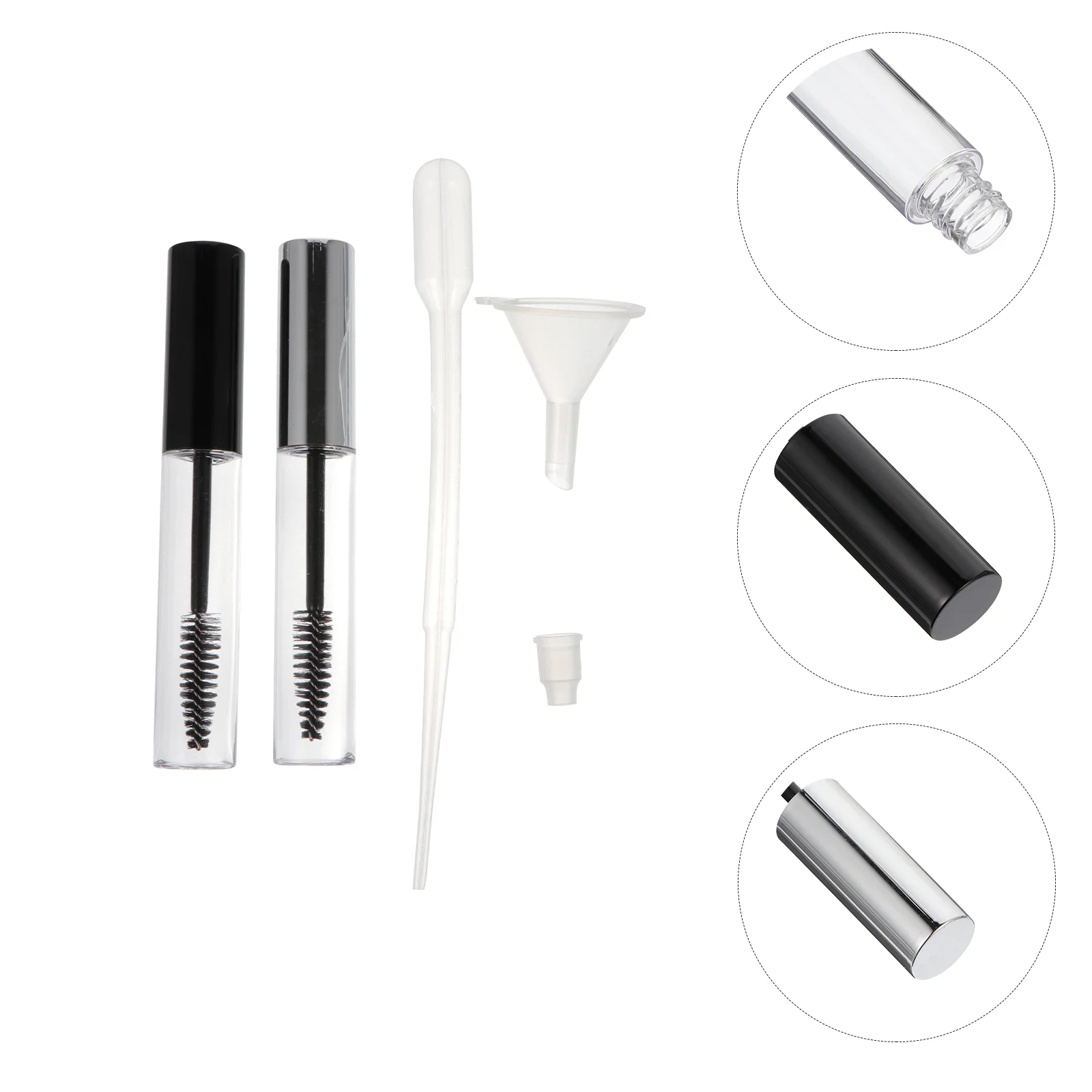 

Tube Mascara Eyelash Diy Empty Dropper Kit Refillable Cream Pipettes Funnel Eye Transfer Liquid Reusable Wand Brush Container