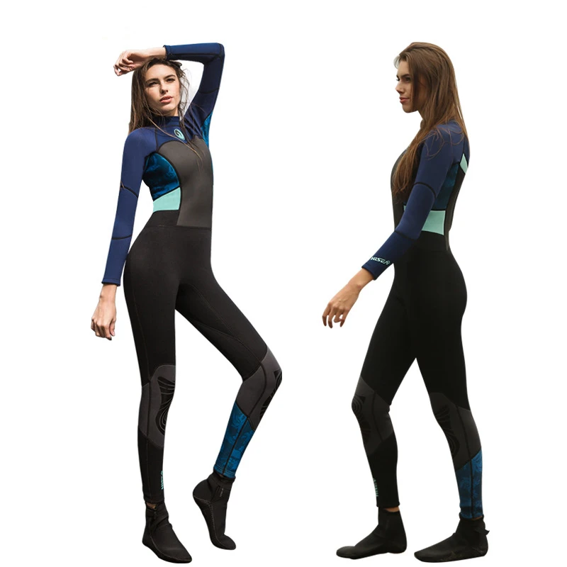 HOT 1.5MM Wetsuit Overall Long Sleeve Neoprene Submersible For Women Keep Warm Waterproof Diving Jellyfish Suit Swimming Surf