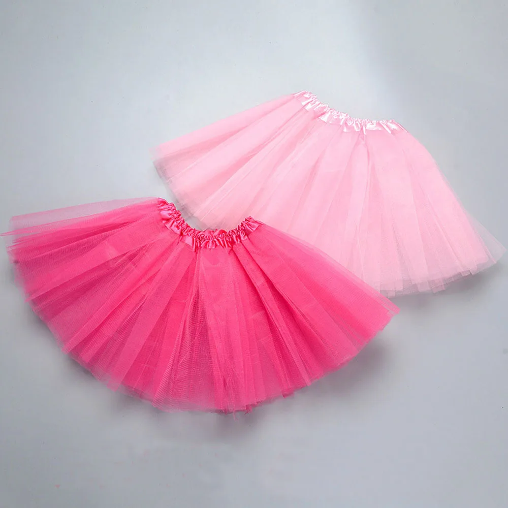 

40cm Length Women Ballet Tutu Skirt Solid Color Simple Lovely Layered Mini Skirt Stage Dance Wear