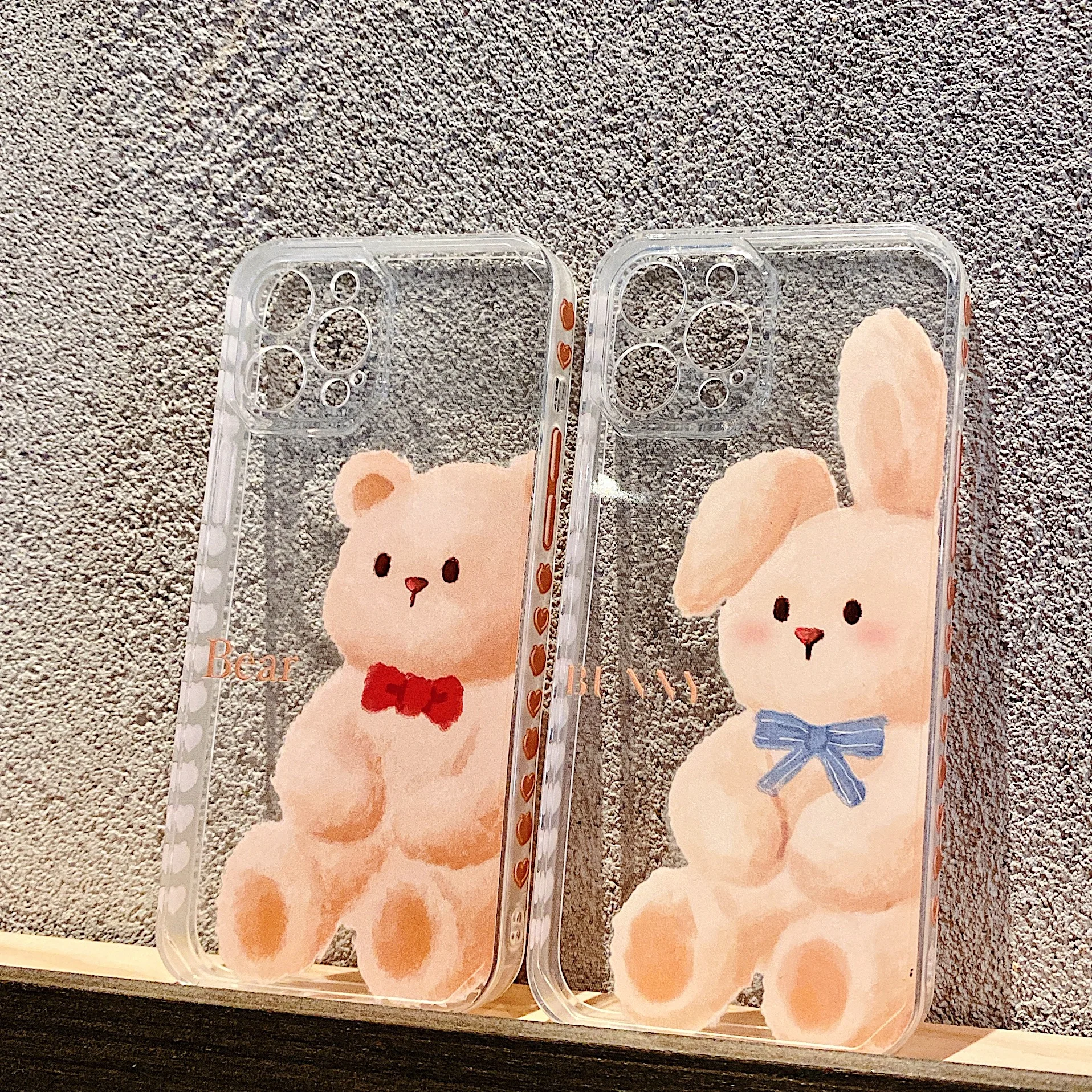 

Bandai cute bear and rabbit Phone Case for iPhone 13 12 11 Pro Max Xs Xr X XsMax High Quality Cover
