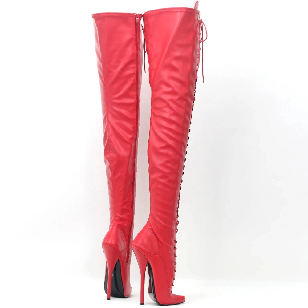 2023 NEW Women Over-the-Knee Boots 18CM Super High Heel Pointed Toe Side Zip Stiletto Sexy Fetish Nightclub Thigh Long Boots