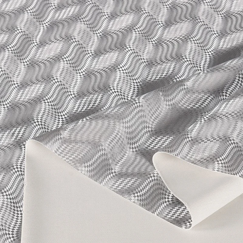 Серый серебристый 3D динамический искусственная кожа Блестящий эластичный