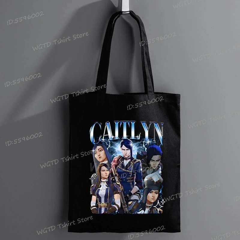 Сумки-тоут Caitlyn Arcane League of Legends сумки в стиле аниме Lol холщовая эко-сумка для женщин